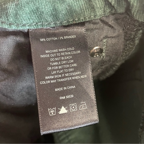Women's Green Corduroy Jeans - Picture 8 of 9